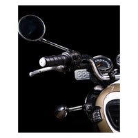 Trip Machine, leather handlebar grip wraps - Black